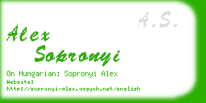 alex sopronyi business card